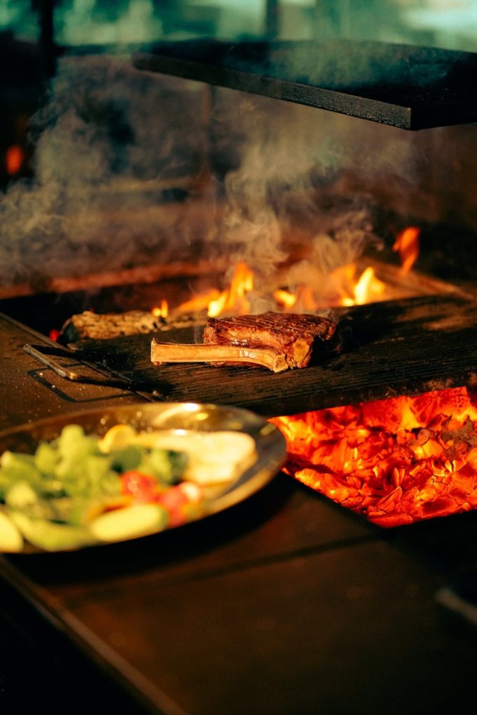 venison burger on the grill